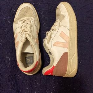 Pink and white Veja sneakers